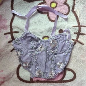 woman’s floral corset top